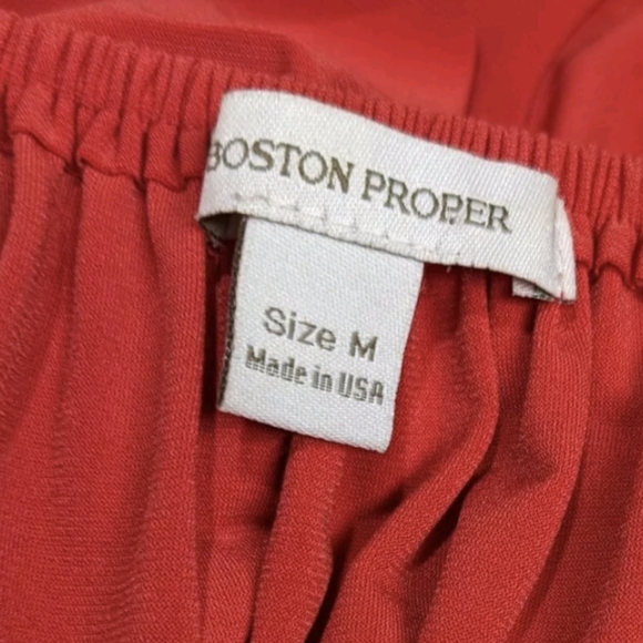 Boston Proper Blouson Dress M Slit Sleeve Orange Red - Picture 2 of 8